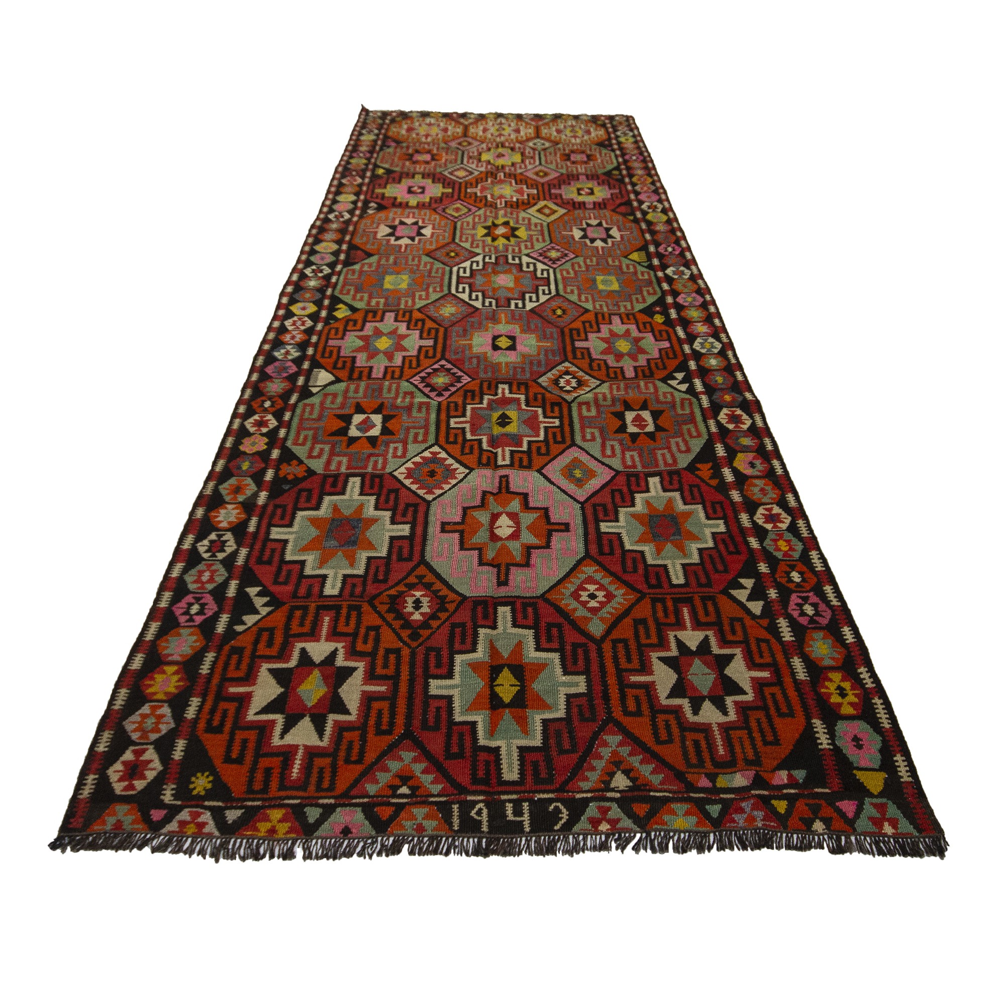 Vintage Kilim Rug Runner 5x11 Feet Turkish Rug Runner