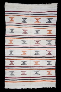 White Orange Turkish Kilim Rug 5x8 Feet  160,256 - Turkish Kilim Rug  $i