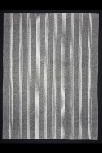 Grey Turkish Rug White Striped Gray Turkish Kilim Rug 7x10 Feet 218,291