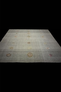 Wool Embrodiery on Grey Rug 8x10 Feet 227,294 - Grey Turkish Rug  $i