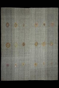 Wool Embrodiery on Grey Rug 8x10 Feet 227,294 - Grey Turkish Rug  $i